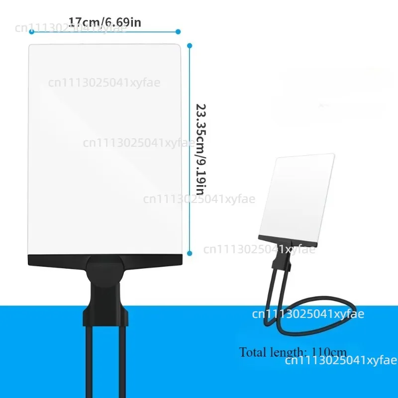 10X Black White Neck-mounted Magnifying Glass, Square Acrylic Loupe for Reading, Phone Screen Magnifier Helping Hands
