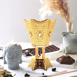 Electric Incense Retro Household Electric Incense Burner Censer Iron Bakhoor Nament Led In Timer Therapy Household Censer