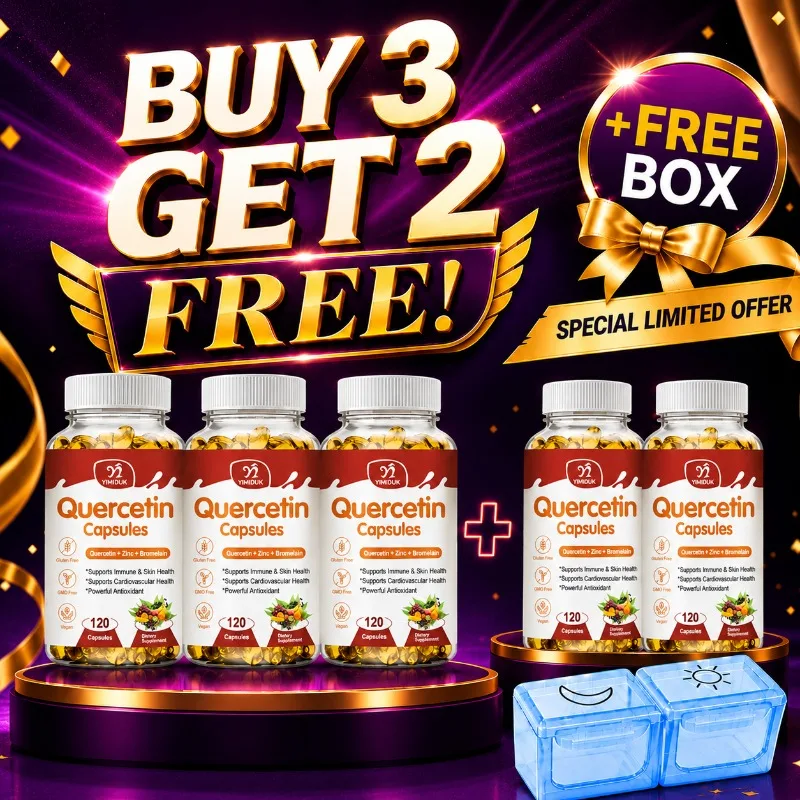 

Quercetin Capsules, with Bromelain, Zinc & Ashwagandha, Protects Cardiovascular, Nerve Function, Antioxidant