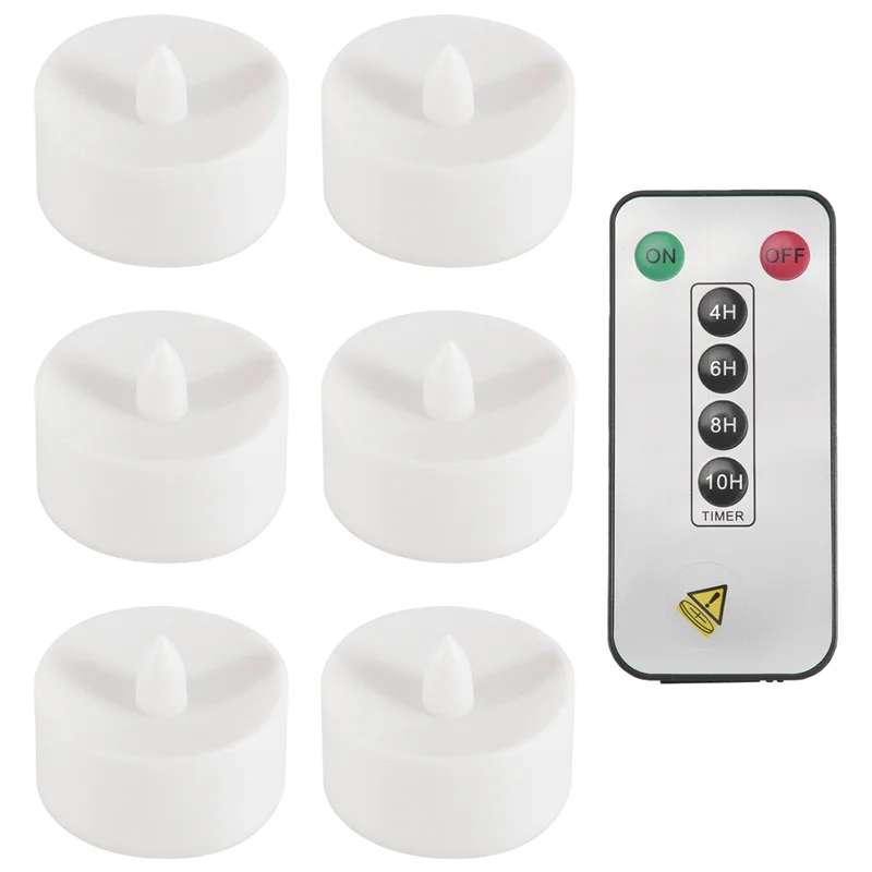 Y17A 6Pcs Flameless Candles Battery Operated LED Tea Lights Fake Candles Led Candles With 6-Key Timer Remote Control
