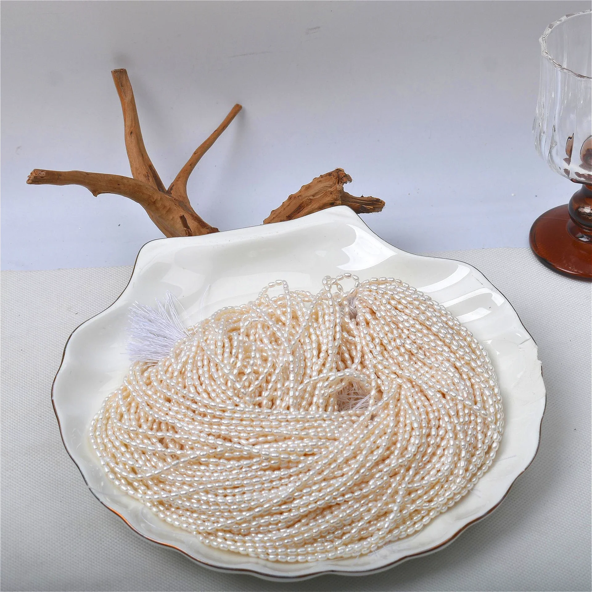 2.5-3mm 4A Natural Radiant Freshwater White Rice Pearl Well-polished Loose Bead Jewelry Make DIY Necklace Bracelet Accessories