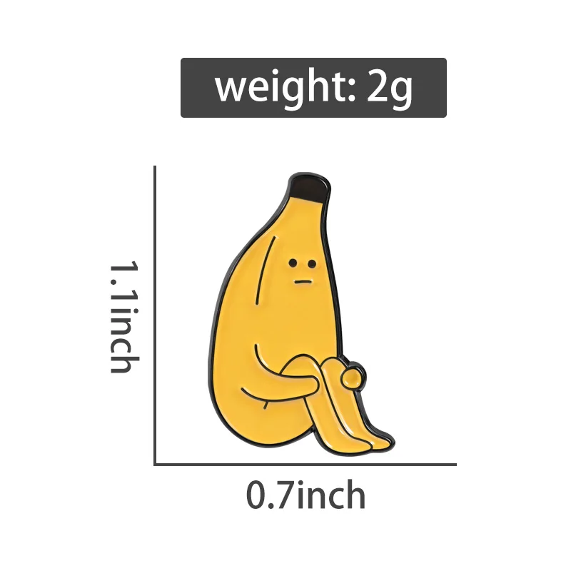 Sad Banana Man Enamel Pins Humor and Funky Brooches Lapel Badges Cute Cartoon Anime Chill Jewelry Gift for Friends