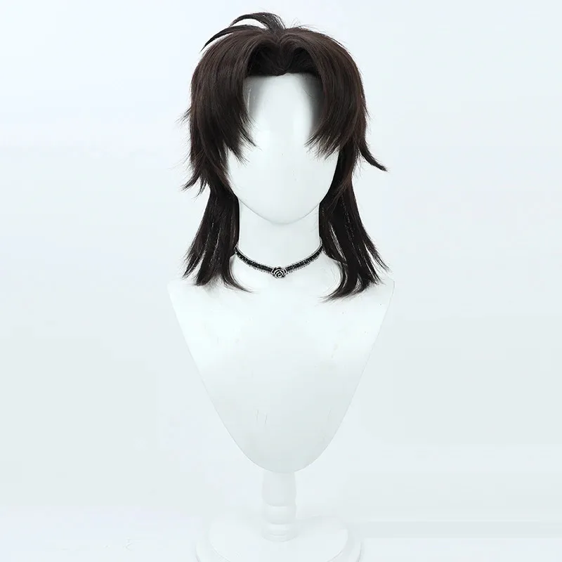

2025 aaa FGO Fate Grand Order Kotomine Kirei Cosplay Wig Short Brown Heat Resistant Synthetic Hair Halloween Party Role Play + W
