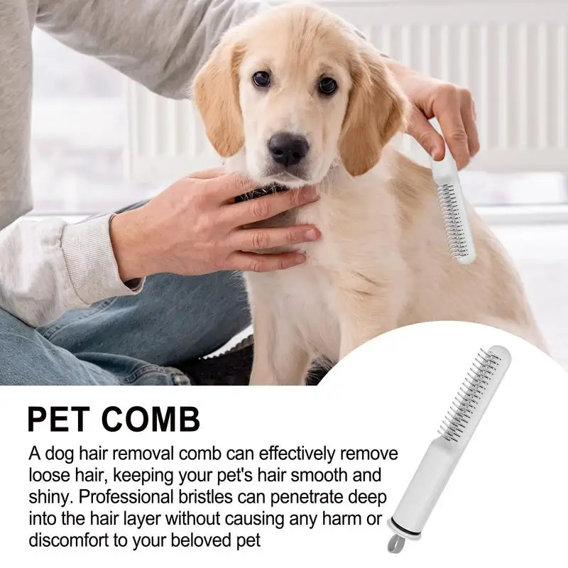 Dog Detangler Comb Stainless Steel Teeth Pet Grooming Comb Ergonomic Multifunctional Dog Shedding Tool Cat Grooming Supplies