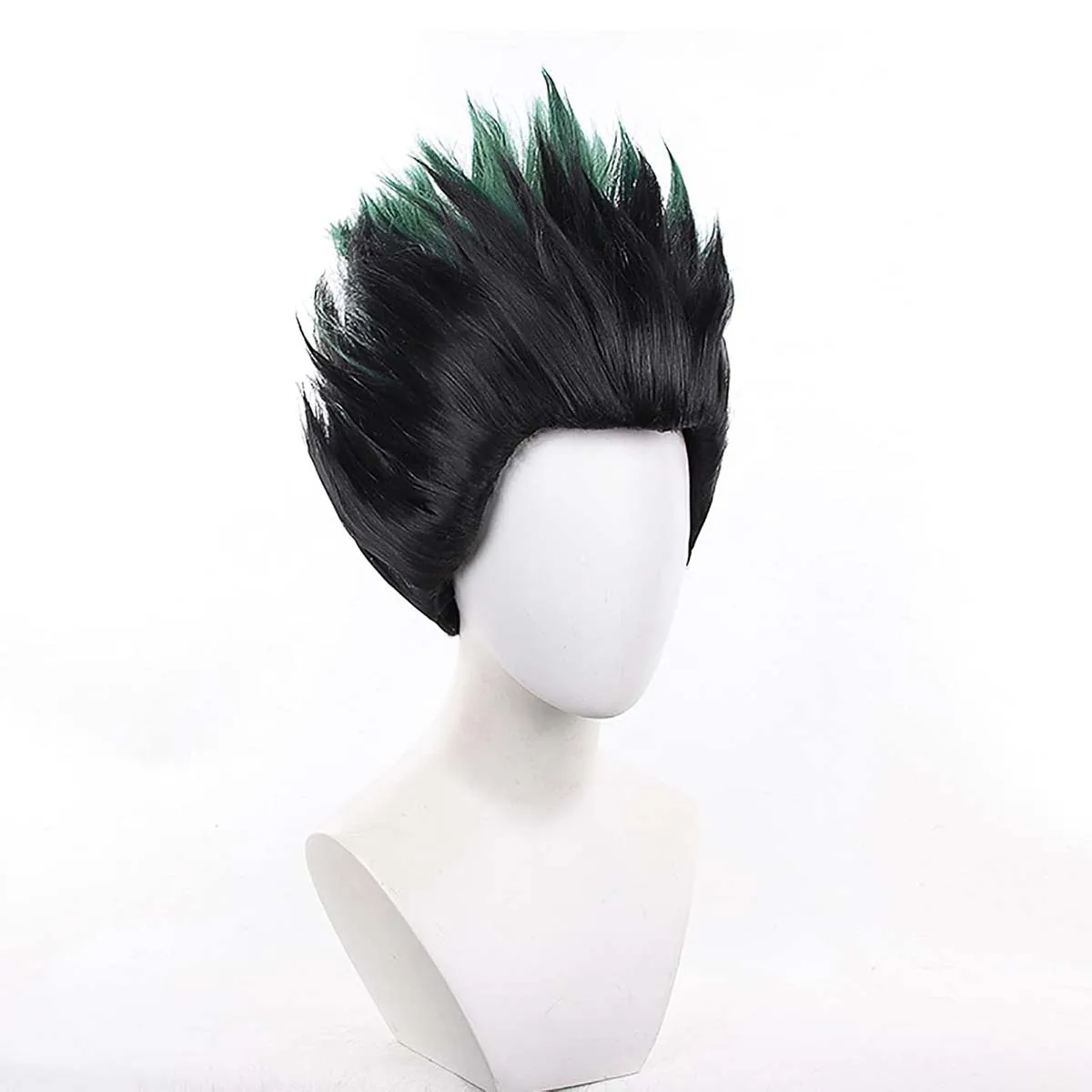 Men Cosplay GON·FREECSS Short Black Green Synthetic Hair wig