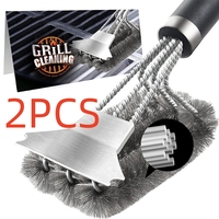 1/2PCS  Safe Grill Brush and Scraper with Deluxe Handle Grill Cleaner Brush Stainless Steel Bristle Grill Brush Accessories