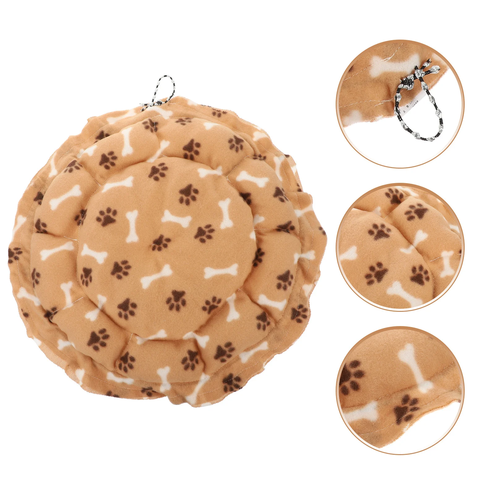 

Cat Mat Footprint Design Warm Soft Round Pet Bed Thickened Anti-Slip Bottom Winter Nest For Cats Medium Dogs Pet Supplies