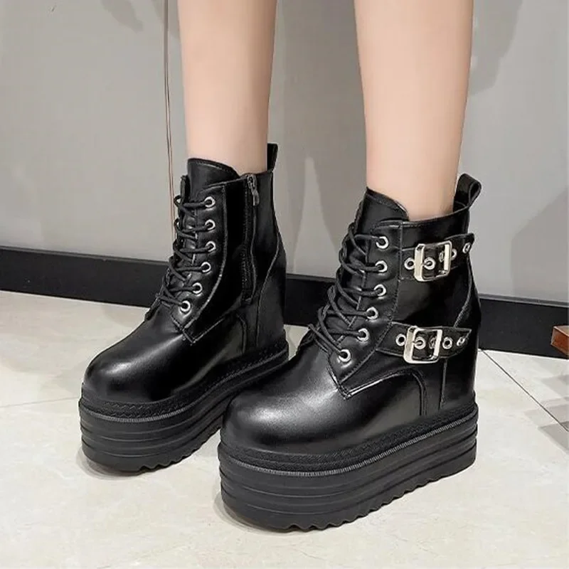2026 Luxury Brand Goth Punk Platform Ankle Chelsea Boots Women New Chunky Wedges Motorcyccle Shoes Big Sizes42 Woman Sneakers