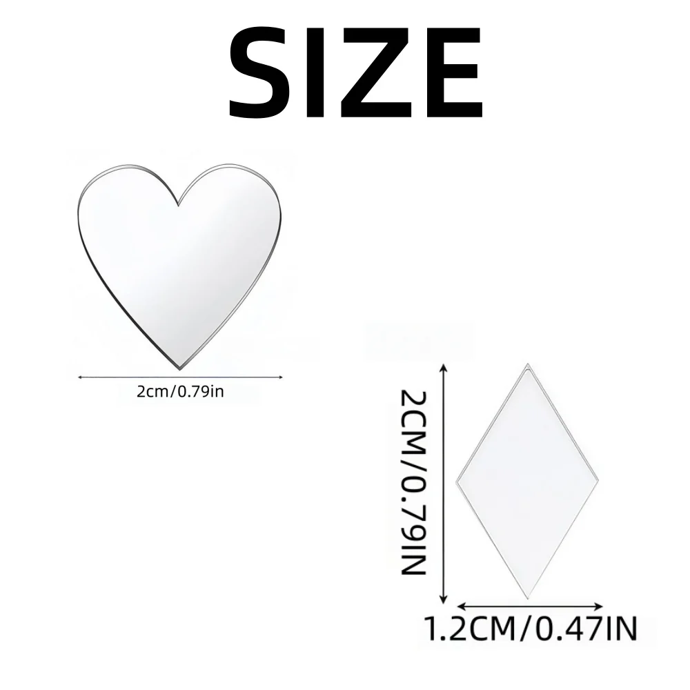 100/200pcs DIY Craft Diamond Shape Mirror Sticker Acrylic Mirror Mosaic Tile Bulk Self Adhesive Art Wall Door Home Decoration