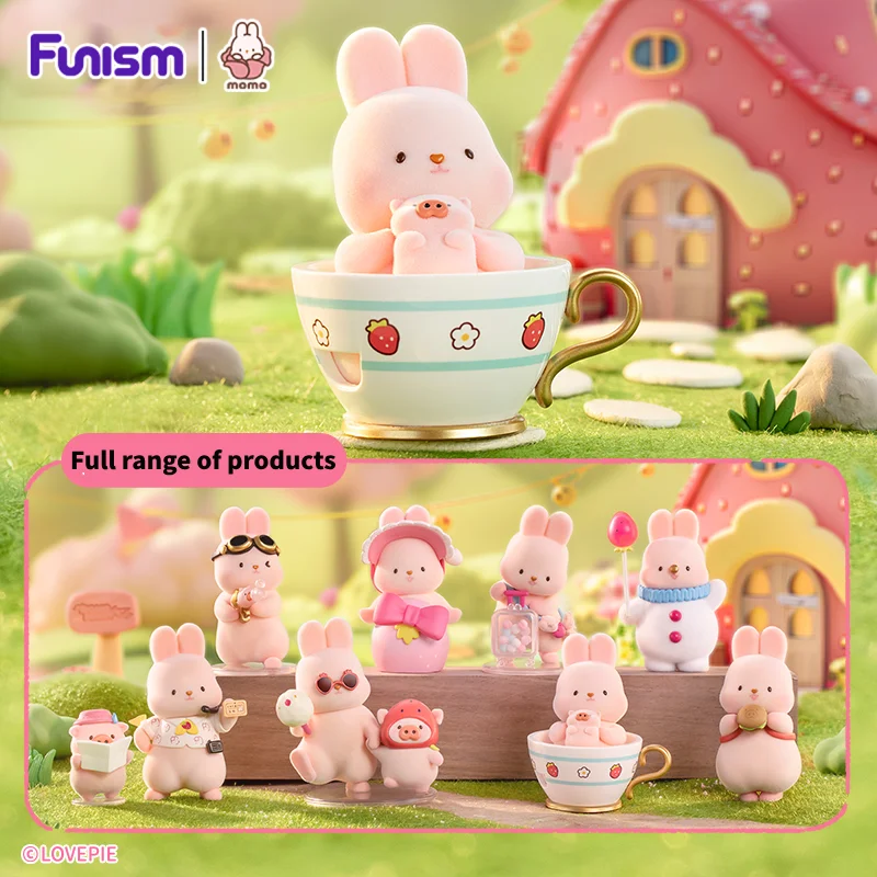 

FUNISM MOMO Bunny Strawberry Town Series Blind Box Figures Action Toys Figure Birthday Gift Kid Toy