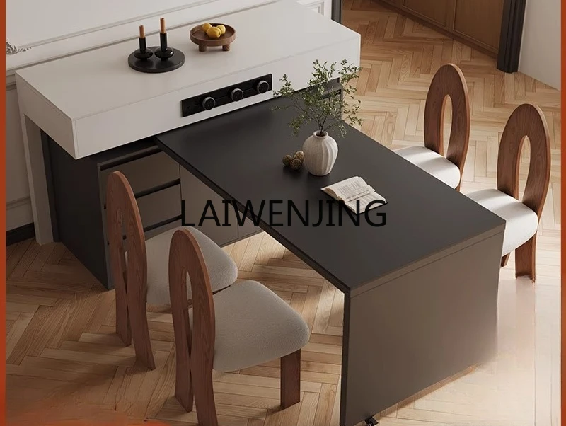 

HLZ retractable rotating island table integrated T-L type household rock slab bar table