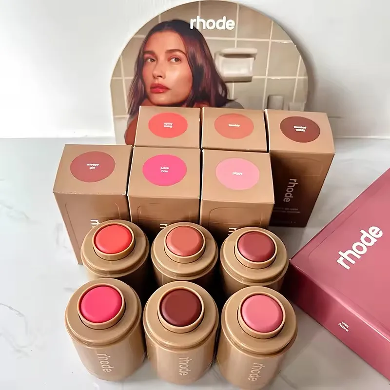skin Pocket Blush StickLip Cheek Hydrating Stick Natural Rouge Powder Blusher Cream Lipstick Cheek Teacup Candy Color Rhode