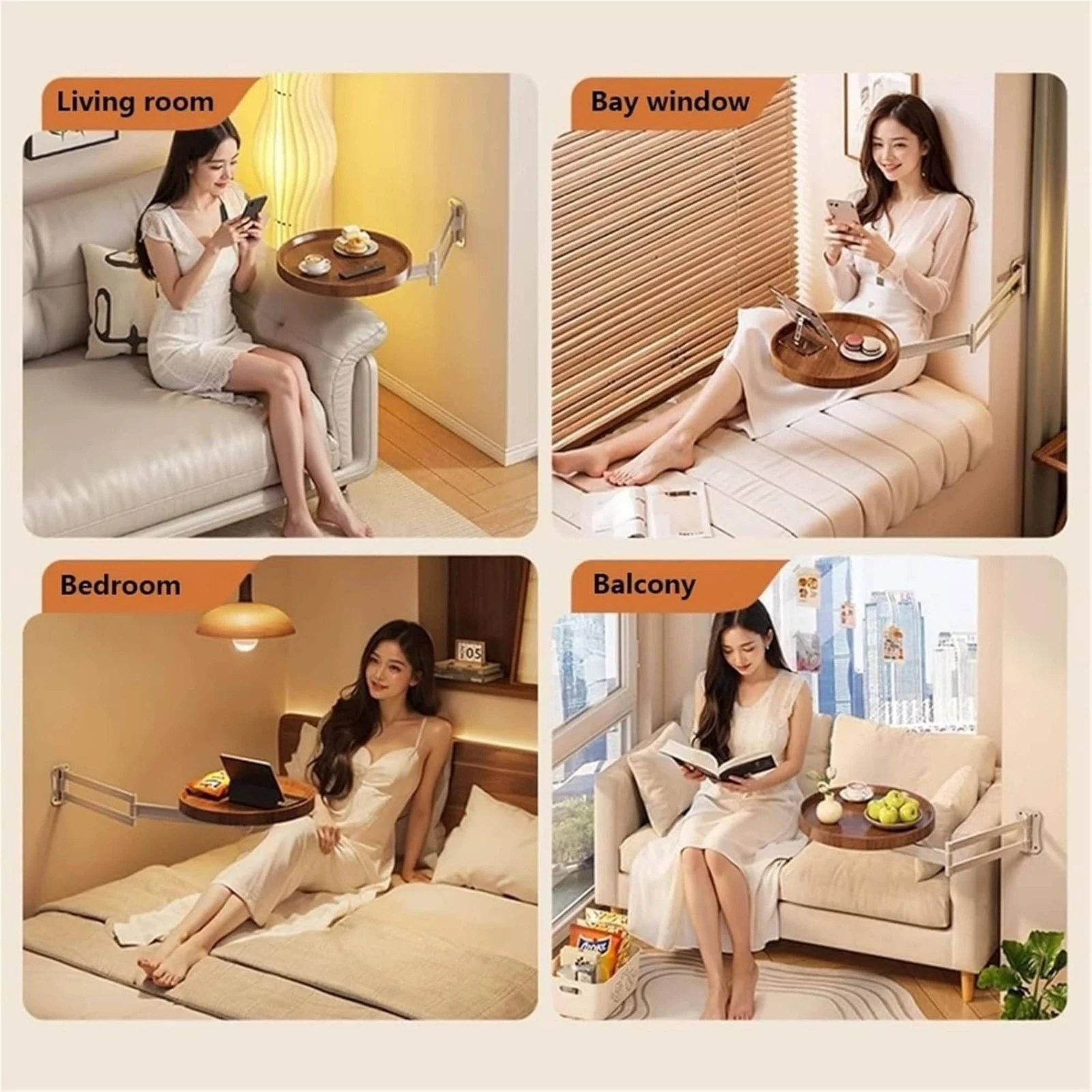 

Folding Wall Table Foldable Space-Saving Furniture for Small Room