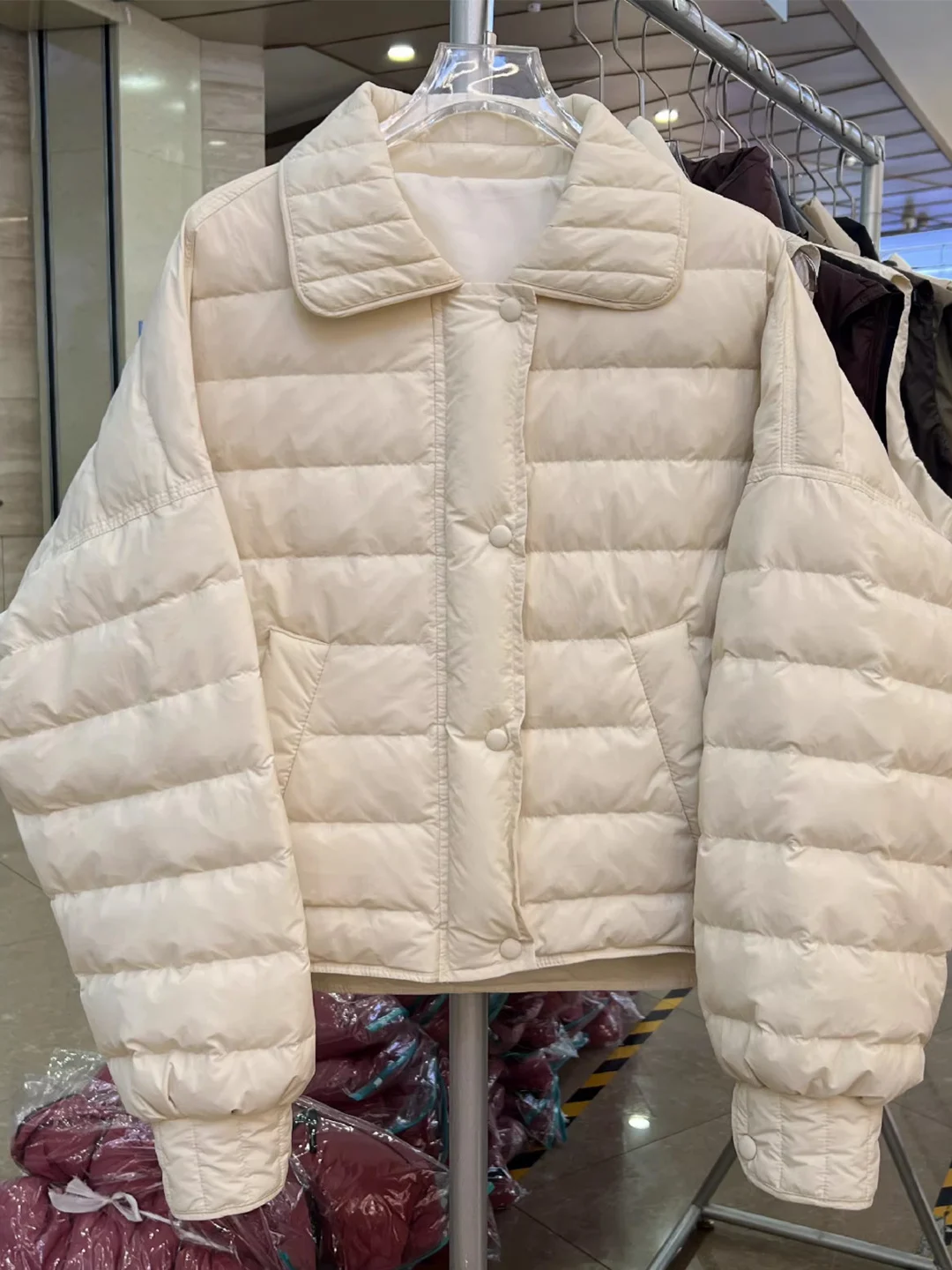 Lightweight  Style Cotton Jacket Doll Collar Short Women's Winter New Arrival Anti-Aging Korean Loose Fit Long Sleeve