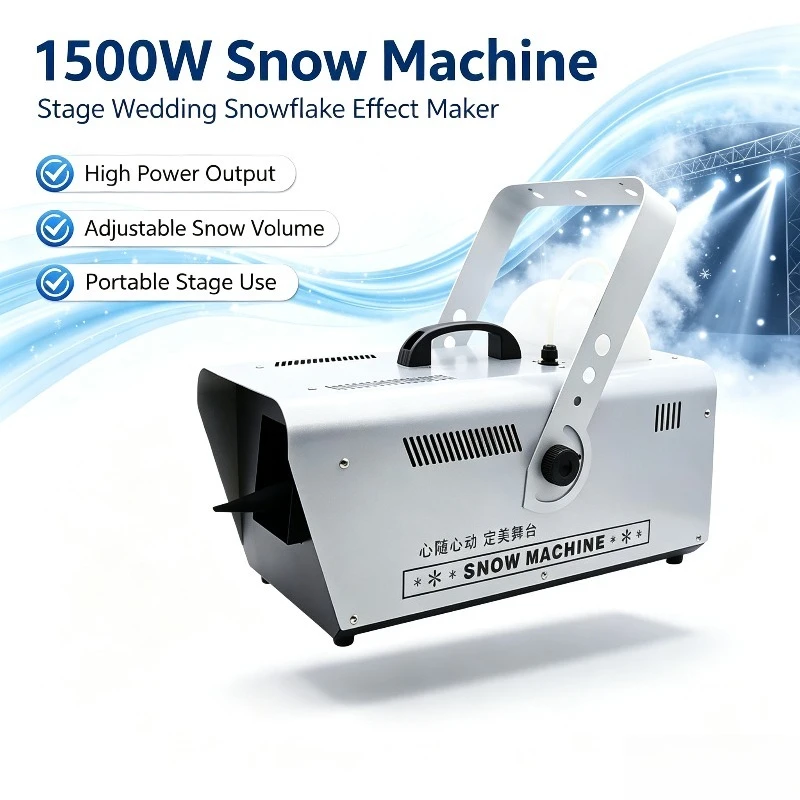 1500W Artificial Snow Machine, Stage Snowflake Maker, Simulation Snow Sprayer for Wedding & Party Stage Effect