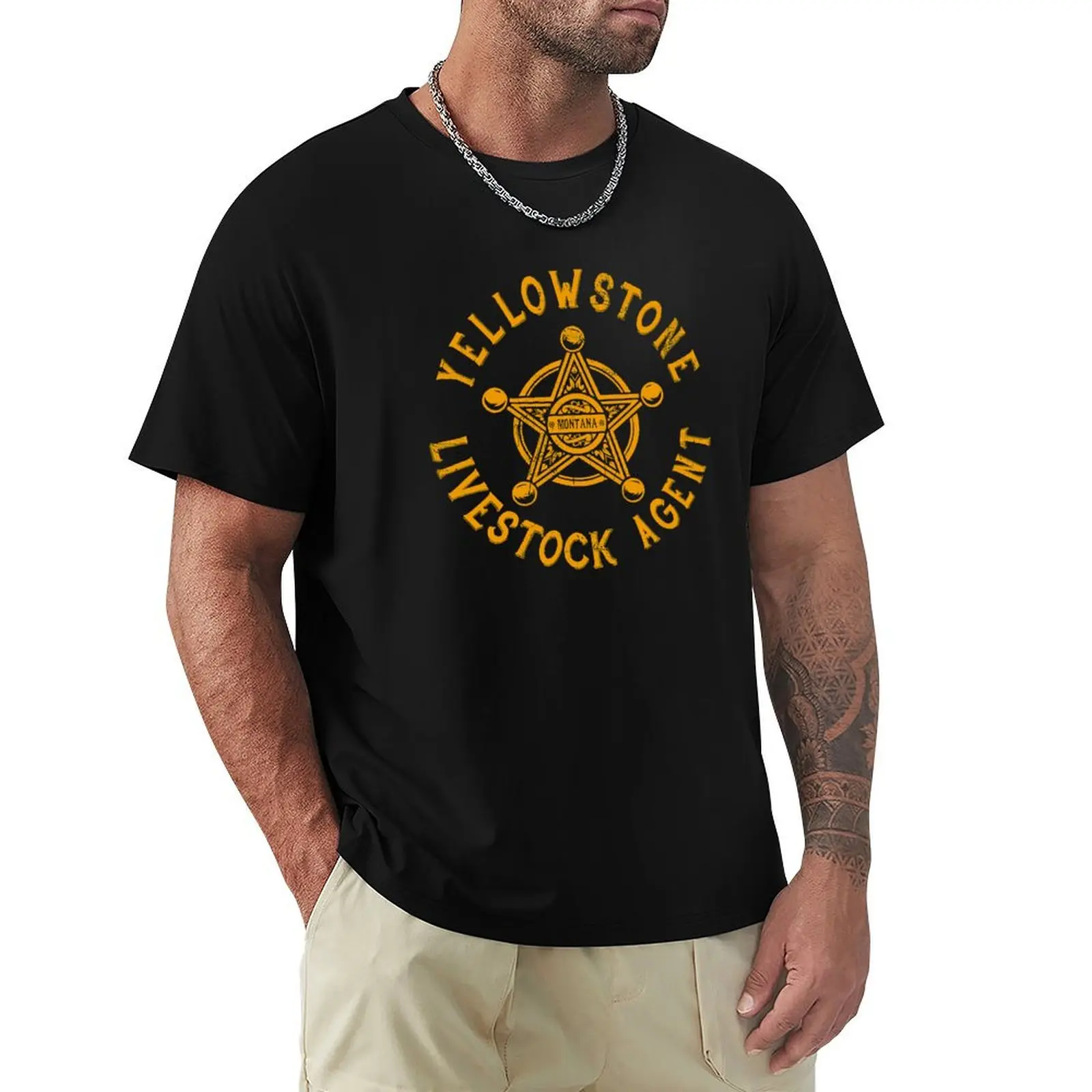 Vintage Yellowstone Livestock Agent - Professional Quality T-Shirt Breathable Sportswear T-Shirt for Men