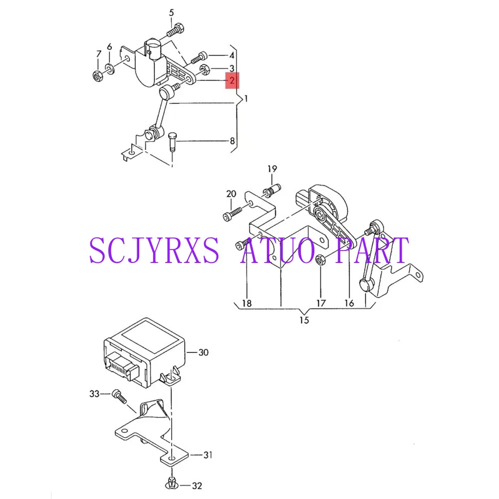 1T0907503B Left Rear Headlight Level Sensor For VW CC Passat Golf Tiguan Audi A3 Q3 TT Skoda Octavia 1K0 941 273L 1T0 907 503B