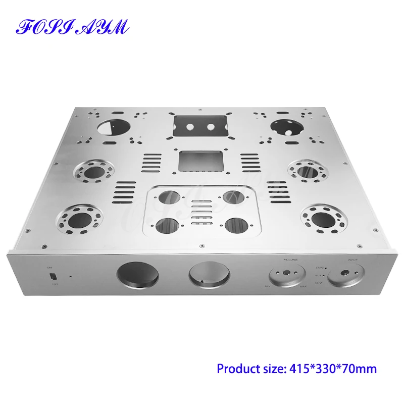 415*330*70mm FOSI AYM All Aluminum  Amplifier Case Push-Pull Preamplifier Chassis Vacuum Tube Amplifier Chassis Shell DIY Box