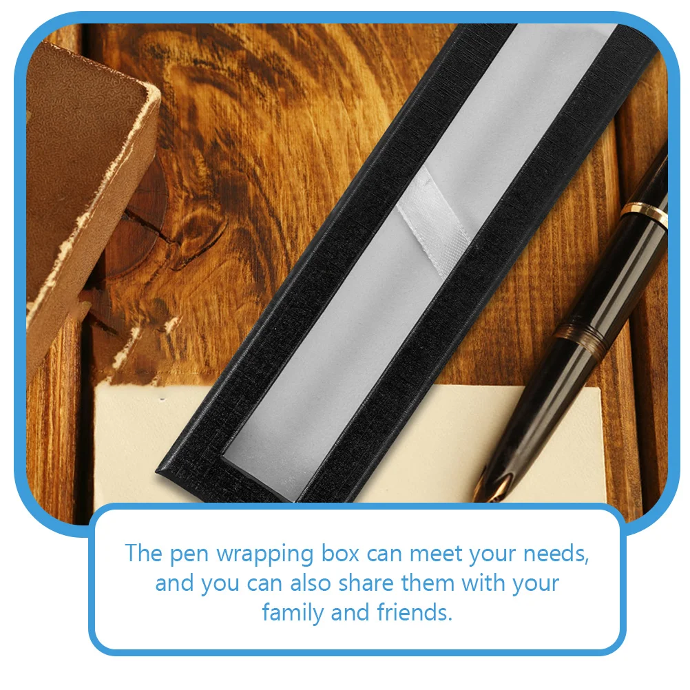 

6pcs Paper With Transparent Window Sturdy Storage Box For Pencil Ballpoint Pen Display Case Gift Present Box Decorative