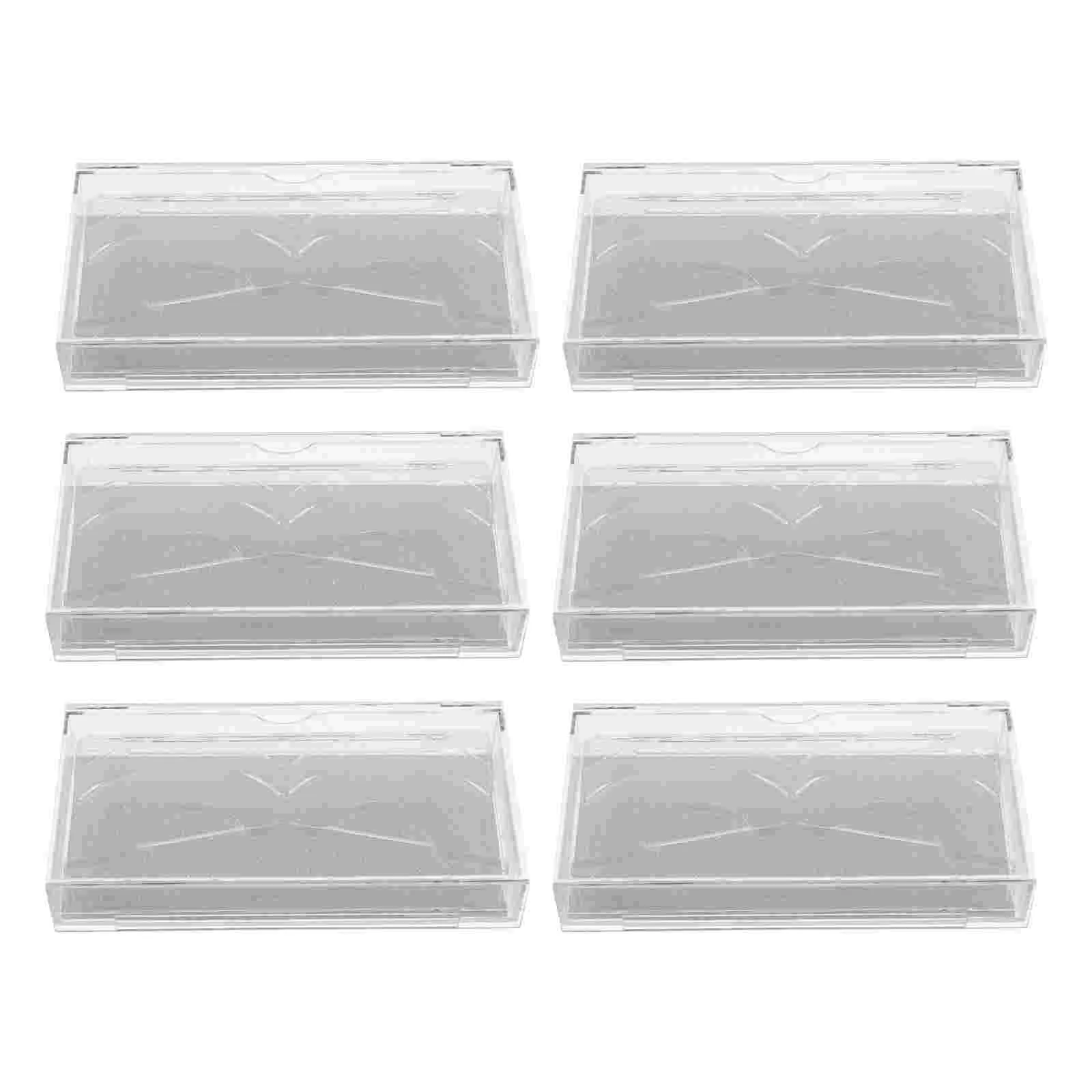 6 Pcs Transparent Eyelash Box Easy Plastic Fake Eyelashes False Empty Organizer