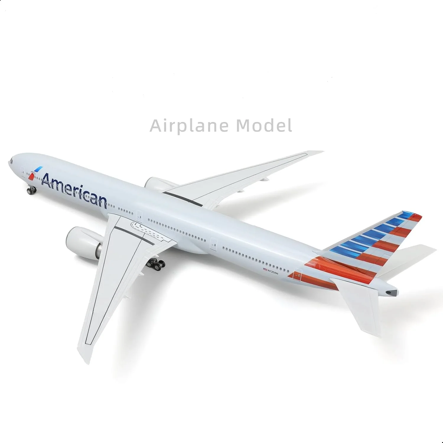 

1/157 Large Scale American B777 Resin Diecast Airplane Model Kits with Stand ＆ LED Light for Adult Aviation Gift or Decorations