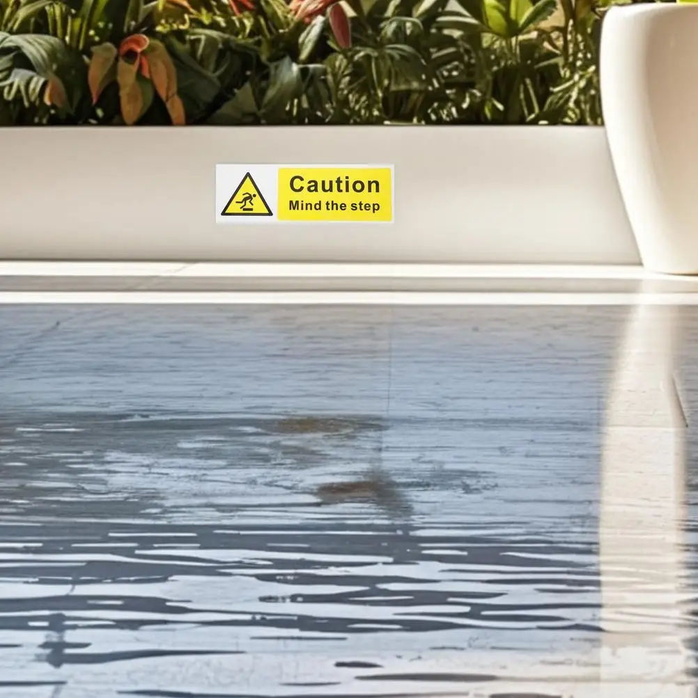 2 Pcs Safety Signs No Step Sticker Do Not Touch Warning Stickers Floor Decals Applique