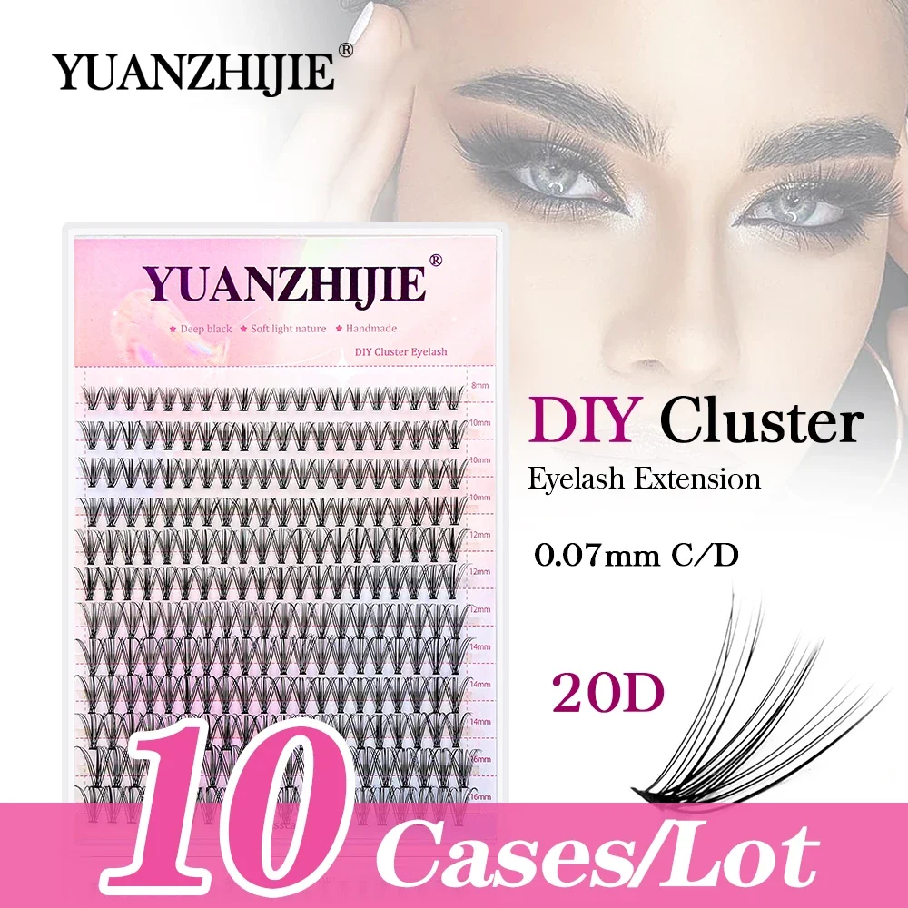 

10cases/lot DIY lashes Easy operate False Eyelashes Hot Melt Fluffy Natural Look Wispy lash Ribbon CD Curl makeup free shipping