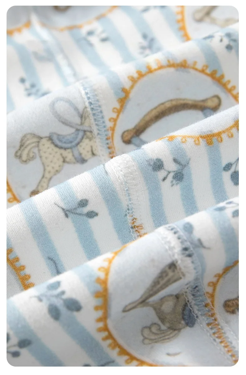 2026 Frühling Neugeborenen-Strampler aus Baumwolle mit Allover-Print, 0-24 Monate, Kleinkinder Mädchen Jungen, Kragen-Detail, Weiche Schlafkleidung, Einteiler – Detail 10