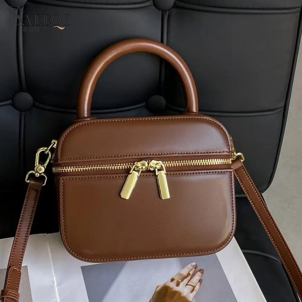 

Genuine Grade Leather Women's Shoulder Crossbody Bags Luxury Designer Brand Ladies Cowhide Small Handbag for Woman Box Bag New