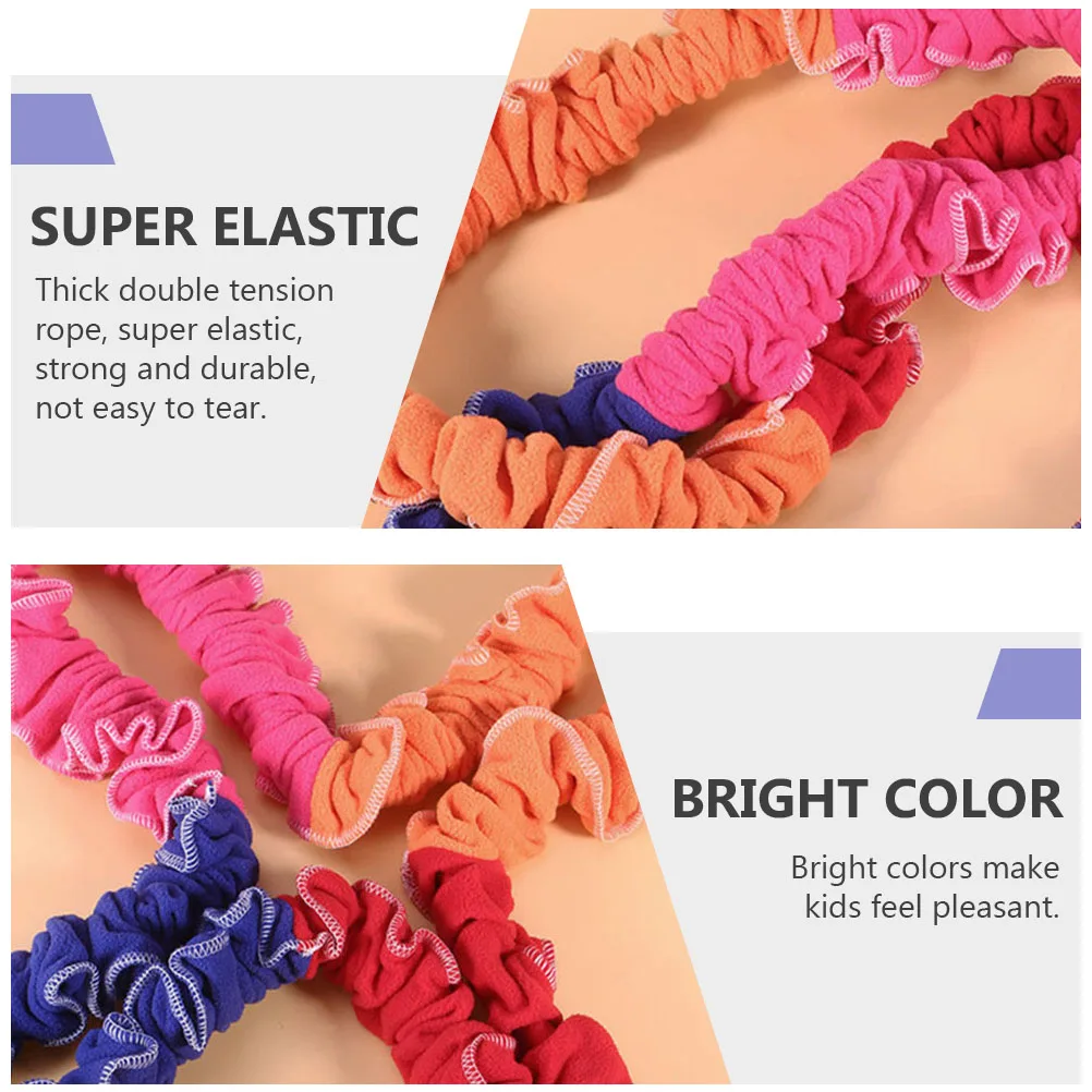 

1pc Elastic Rope Outdoor Multiplayer Thickened Flannelette Rainbow Elastic Band Training Tool For Sense
