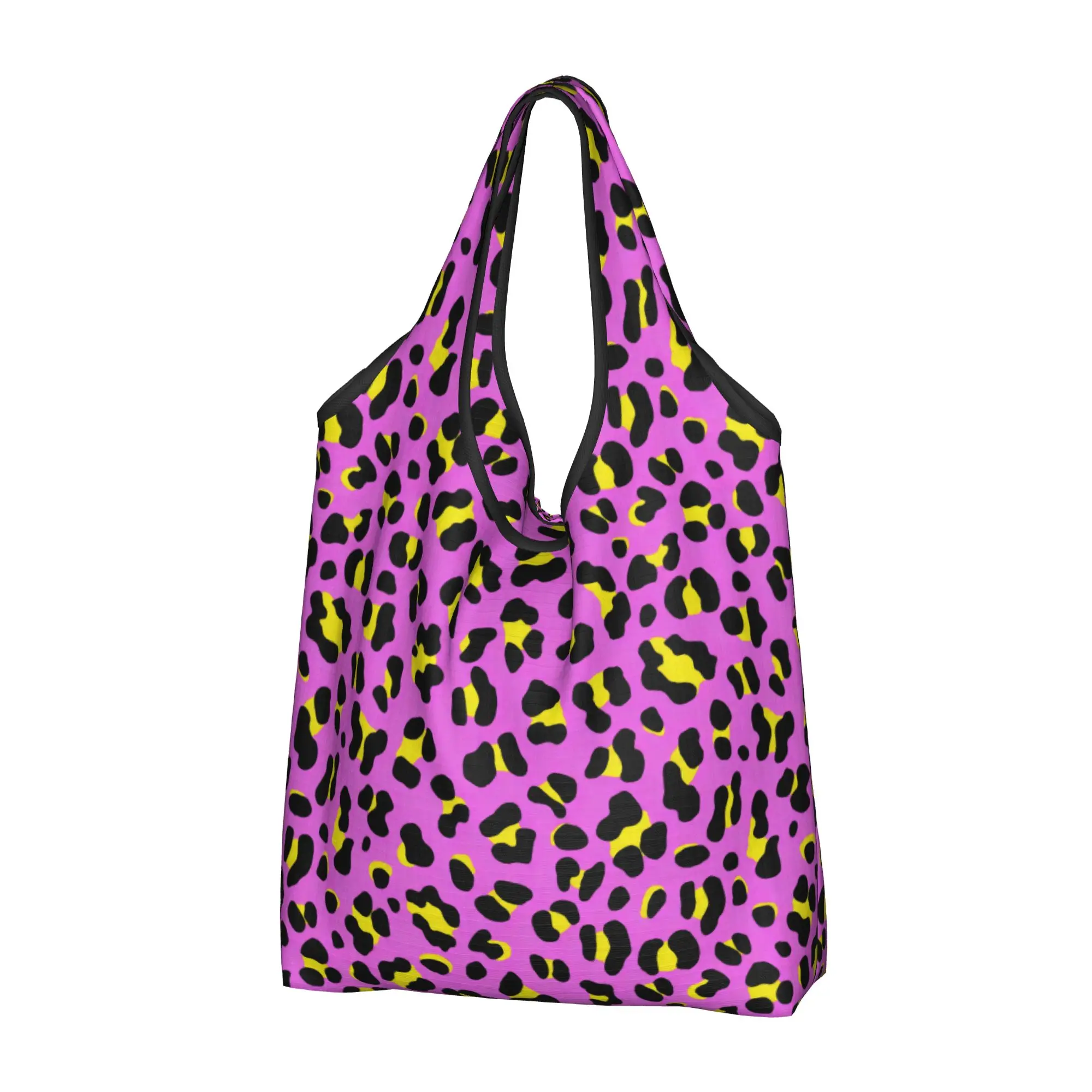 Cute Leopard Cowhide Stripe  Shopping Tote Bags Portable Geometry Tiger Cheetah Spots  Groceries Shoulder Shopper Bag