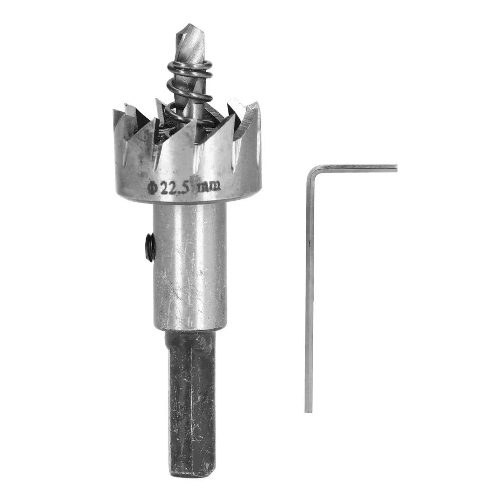 High Speed Steel Hole Saw Drill Bit Set Hex Key Spring Hole Saw Cutting Kit 21mm Size Silver Color Hole Saw Cutter Tool For Wood