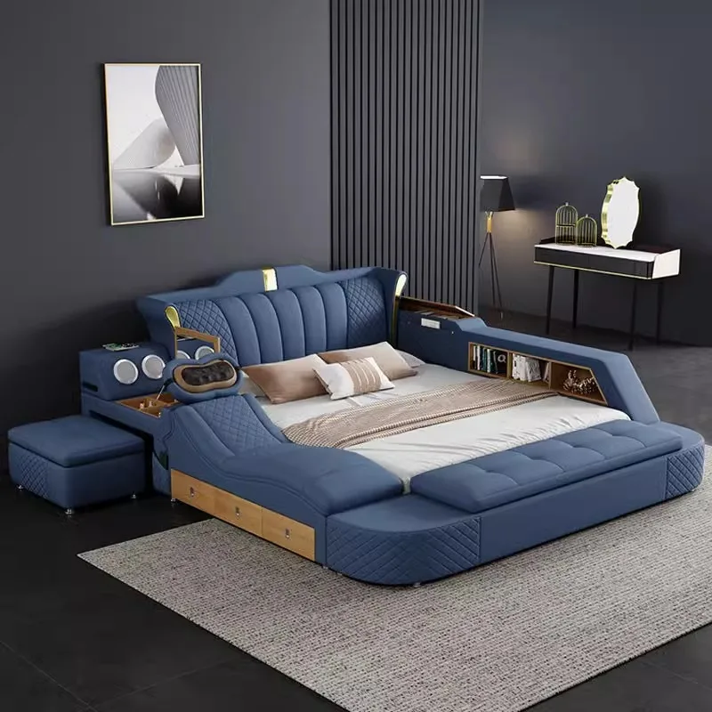 

Bedroom King Size Bed Queen Lounge Master Queen Bed Multifunctional Hotel Cama De Lujo Para Dormitorio Home Furniture