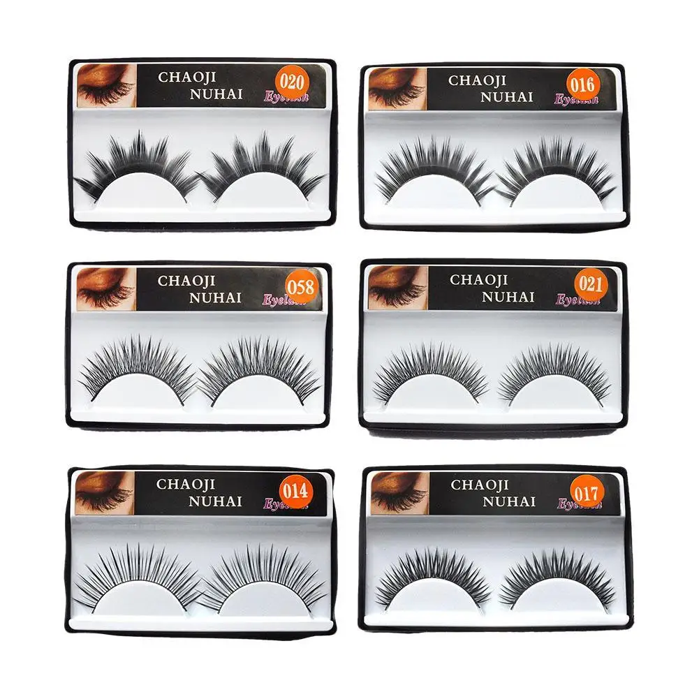 1pair Handmade Black Stem Eyelashes Soft Cross Natural Long Eye Lashes Daily Makeup Tools Art Thick Fake Eyelashe