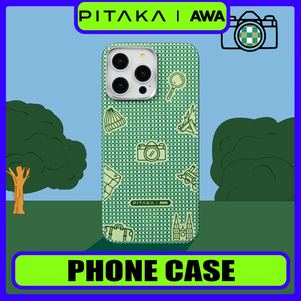 

PITAKA Phone Case Magsafe Aramid Fiber IPhone 15 Promax Case Anti Drop High-End Lightweight Magnetic Phone Accessories Gift