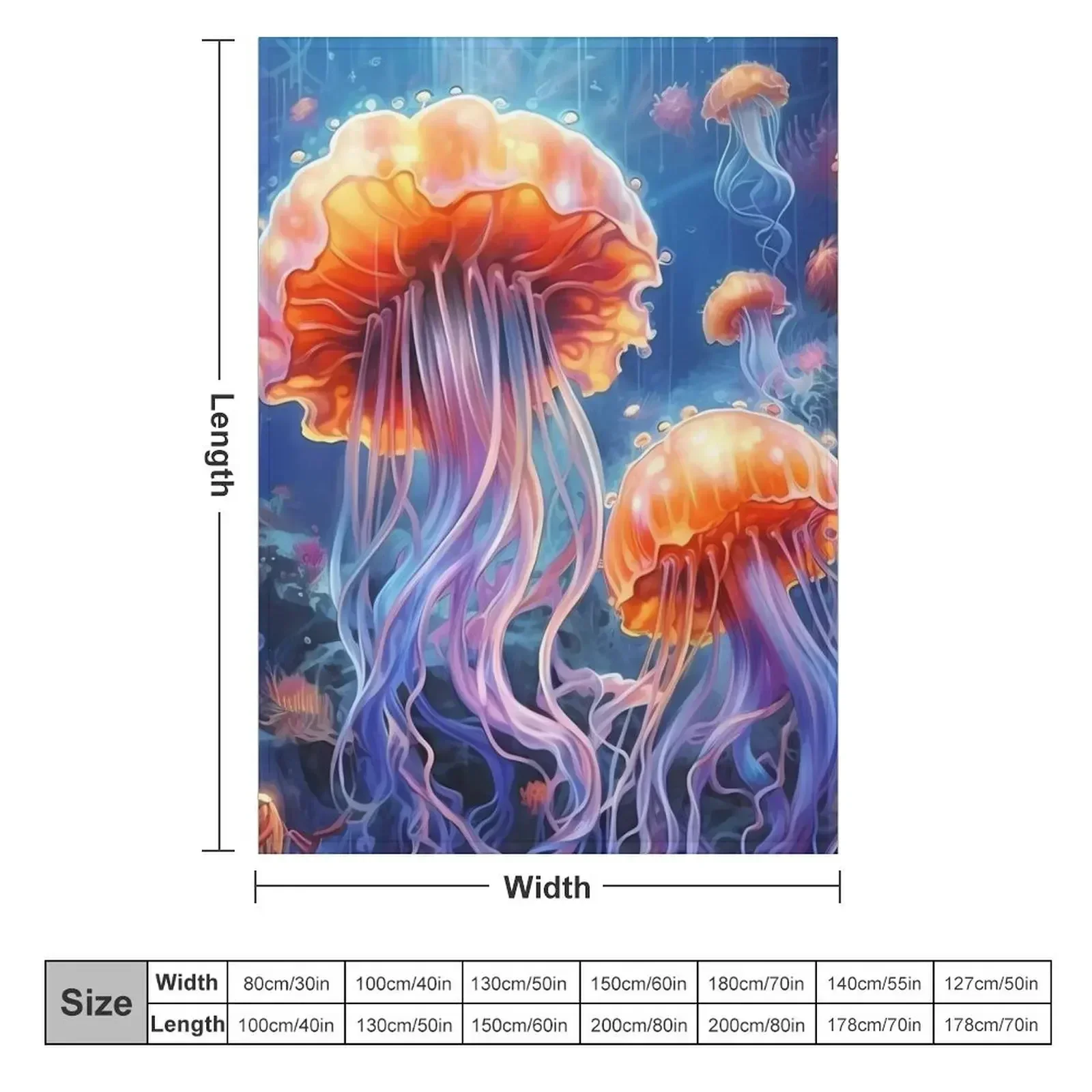 Jellyfish #25 Throw Blanket Durable Warm Blanket for Daily Home Use