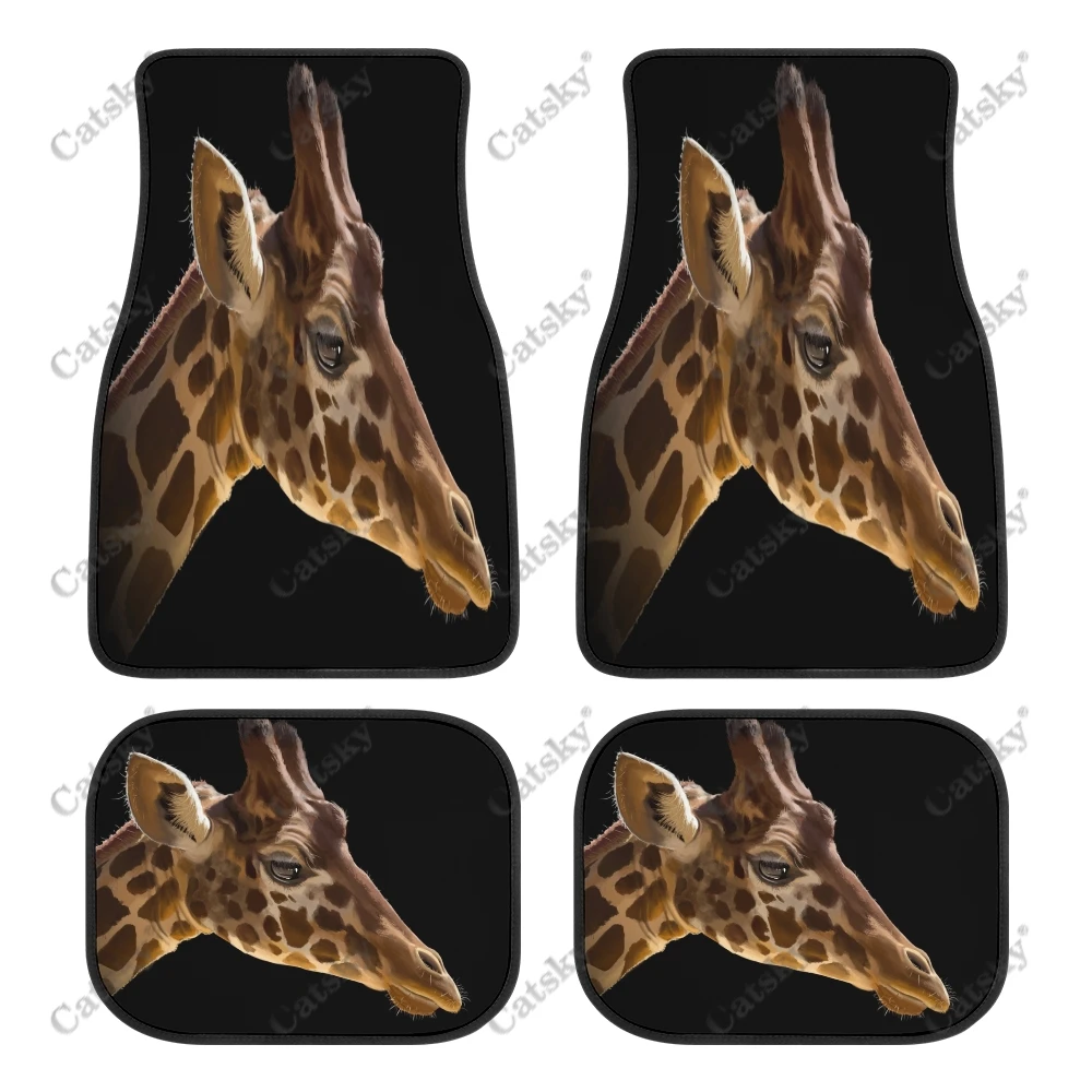 giraffe animal 4PCS Car Floor Mats Patterns Suitable for Most Cars Auto Interior Accessories Non-slip Protective Floor Mats