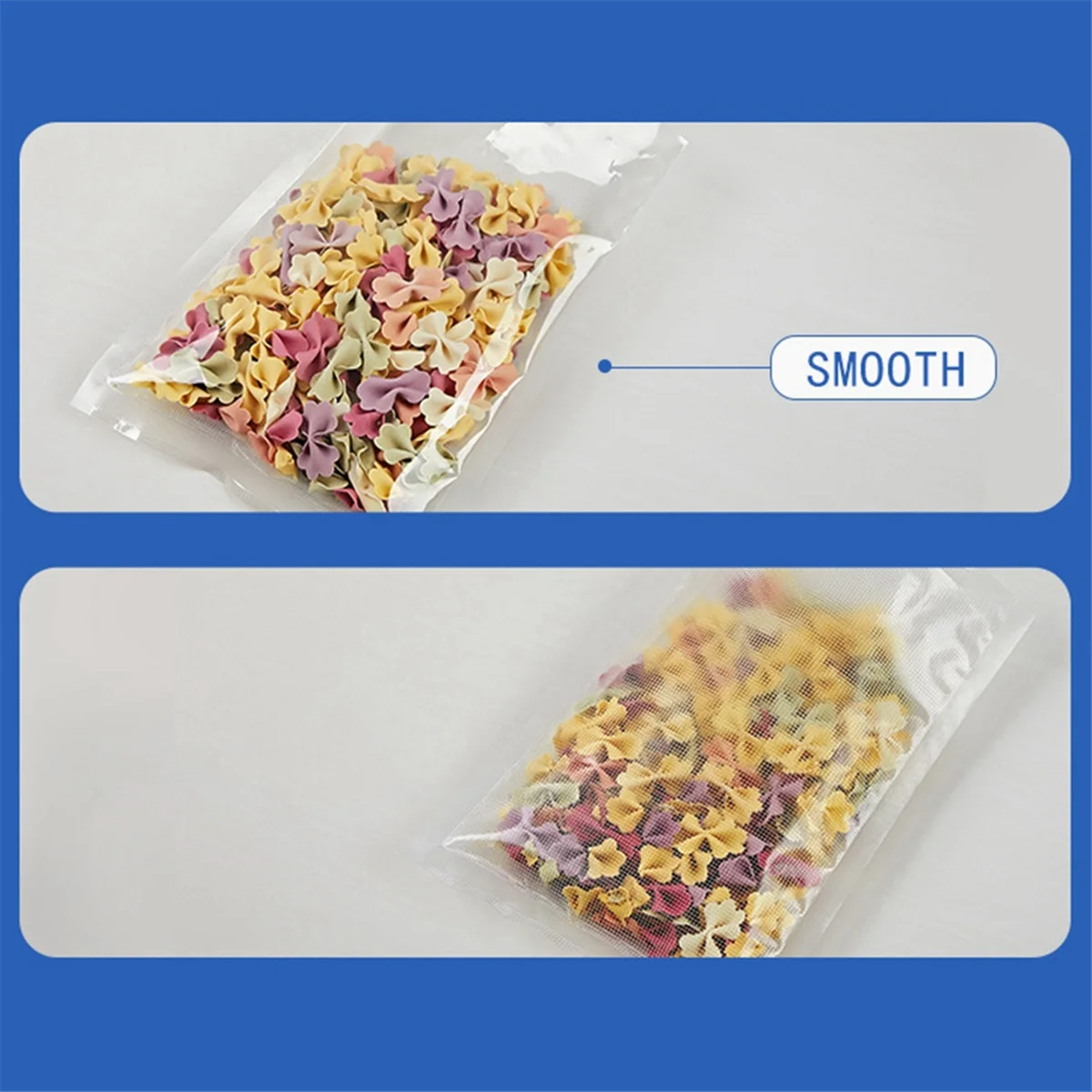 Новые 100 шт. пакеты для вакуумного упаковщика 20x30 см с отрывными выступами, прозрачные пластиковые плоские пакеты, пакеты для упаковки пищевых продуктов