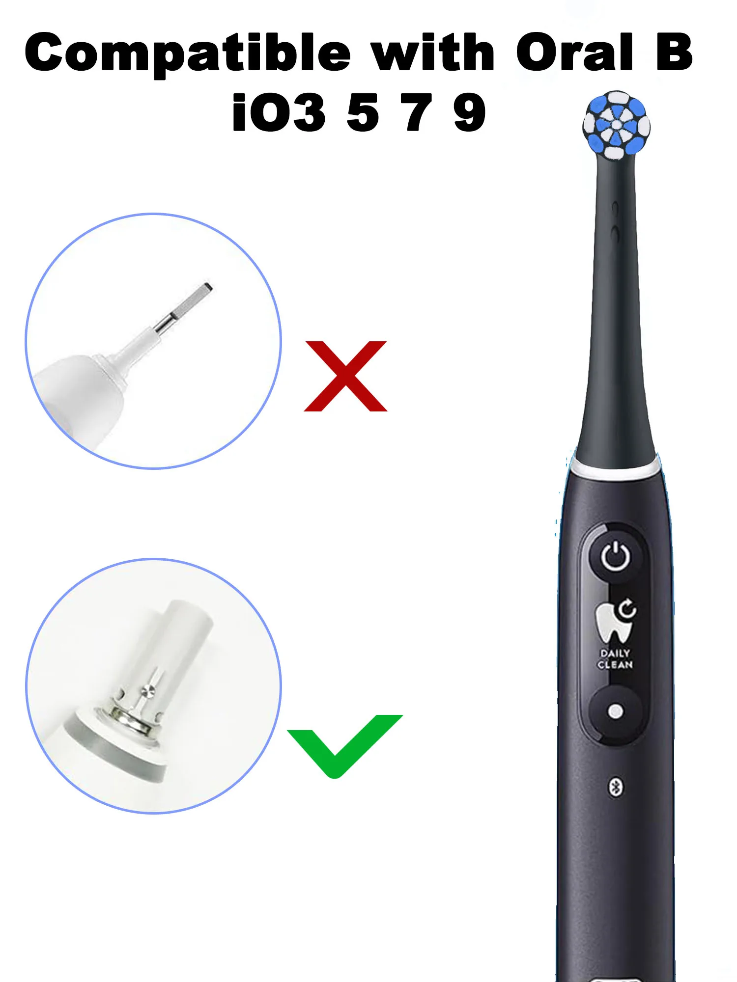 4 قطعة رؤوس فرشاة الأسنان البديلة المتوافقة مع براون أورال B iO 3 4 5 6 7 8 9 10 سلسلة فرشاة الأسنان الكهربائية #3