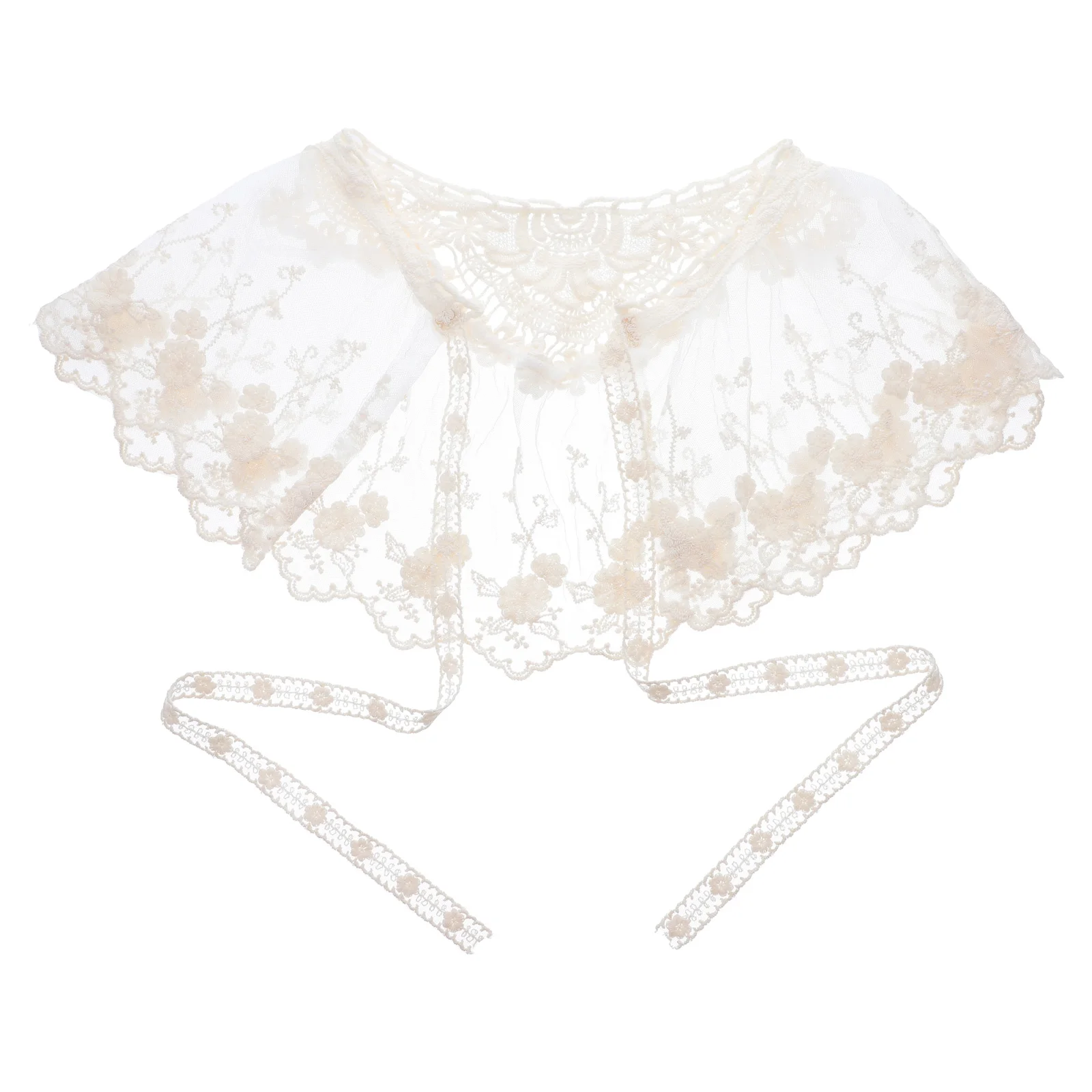 

Elegant Lace Collar Shawl Detachable Neck Cape Retro Decorative Scarf Choker Tie For Women Summer Dresses Lightweight Breathable