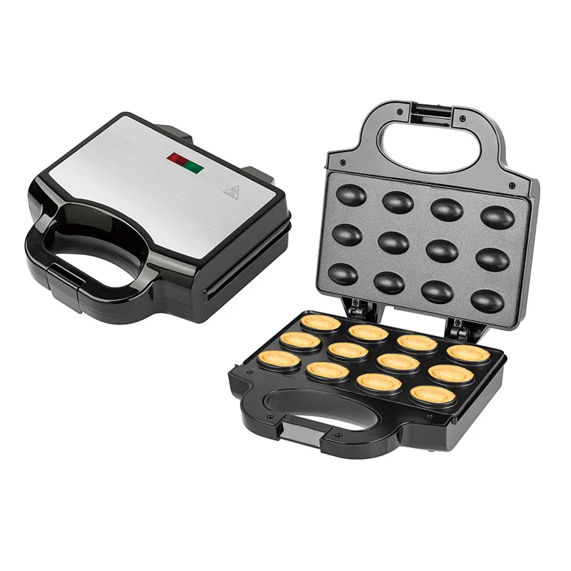 가정용 전기 호두 케이크 와플 메이커 12 홀 비 스틱 양면 고속 가열 베이킹 비스킷 너트 토스트 팬