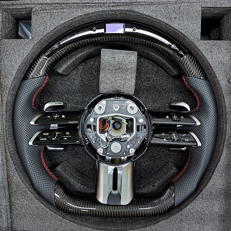 

W213 C238 GLE W167 C167 GLS X167 GLC X254 C254 E53 E63 Leather Carbon Fiber LED Steering Wheel