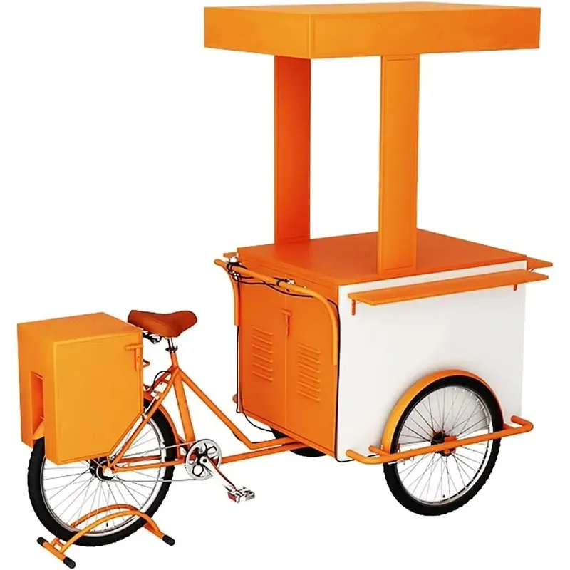 Custom Tricycle Food Truck Trailer for Coffee Shop Ice Cream Pizza Fast Food Street Hot Dog Candy Mobile Vendor Cart
