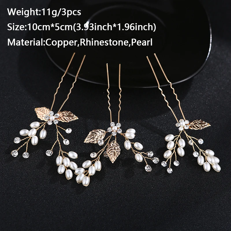 Pearl Flower Hair Pins Forks Clips for Women Crystal Hairpins Bridal Wedding Hair Accessories  Bride Headpiece Bridesmaid Gift