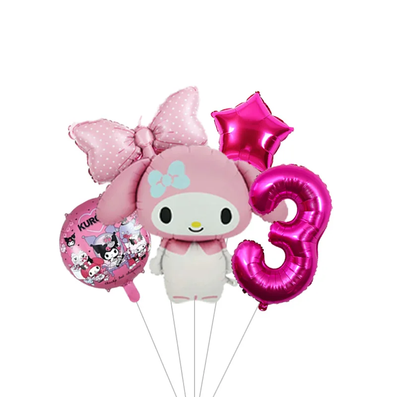 My Melody Rosa Cartoon-Charakter Mylar-Ballon Helium-Ballon für Mädchenparty Babyparty Wanddekoration – Detail 12