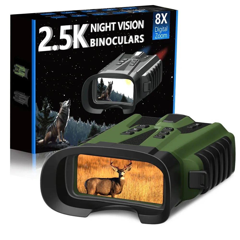 DT49 Binoculars Night Vision Telescope 3inch screen 15MP 2.5K Digital Full Color 8X Digital zoom Camera  3W/850nm IR for Hunting