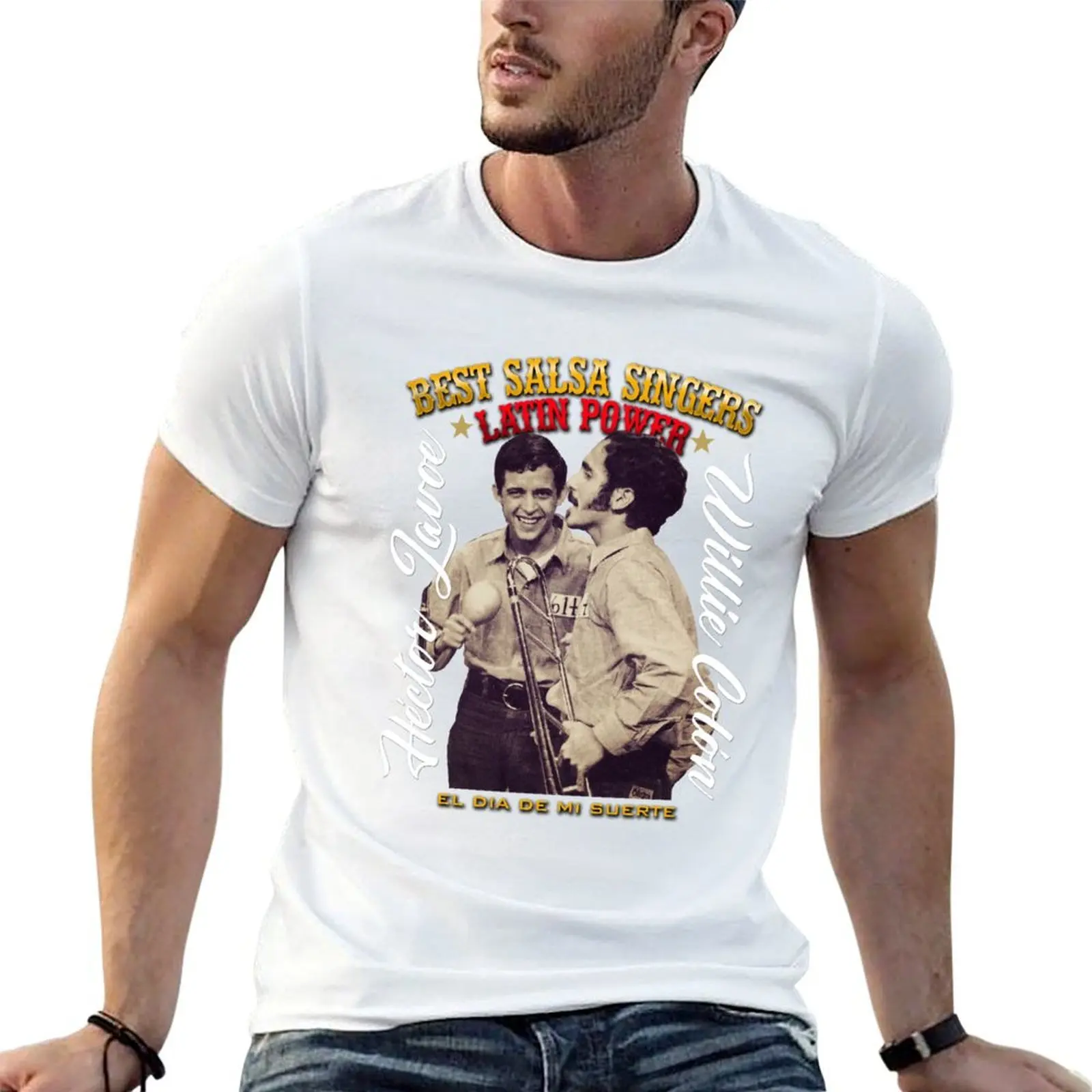 Willie Colon, Hector Lavoe - El dia de mi Suerte. Fania T-Shirt oversizeds luxury designer Men's t-shirt
