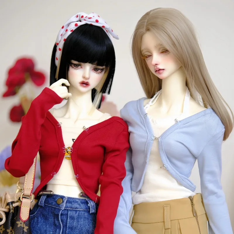 

Handmades U-neck knitted cardigan For BJD Doll 1/4 Minifee 1/3 Smart Doll DD AS IP SID EID Custom Doll Clothes Toys w502