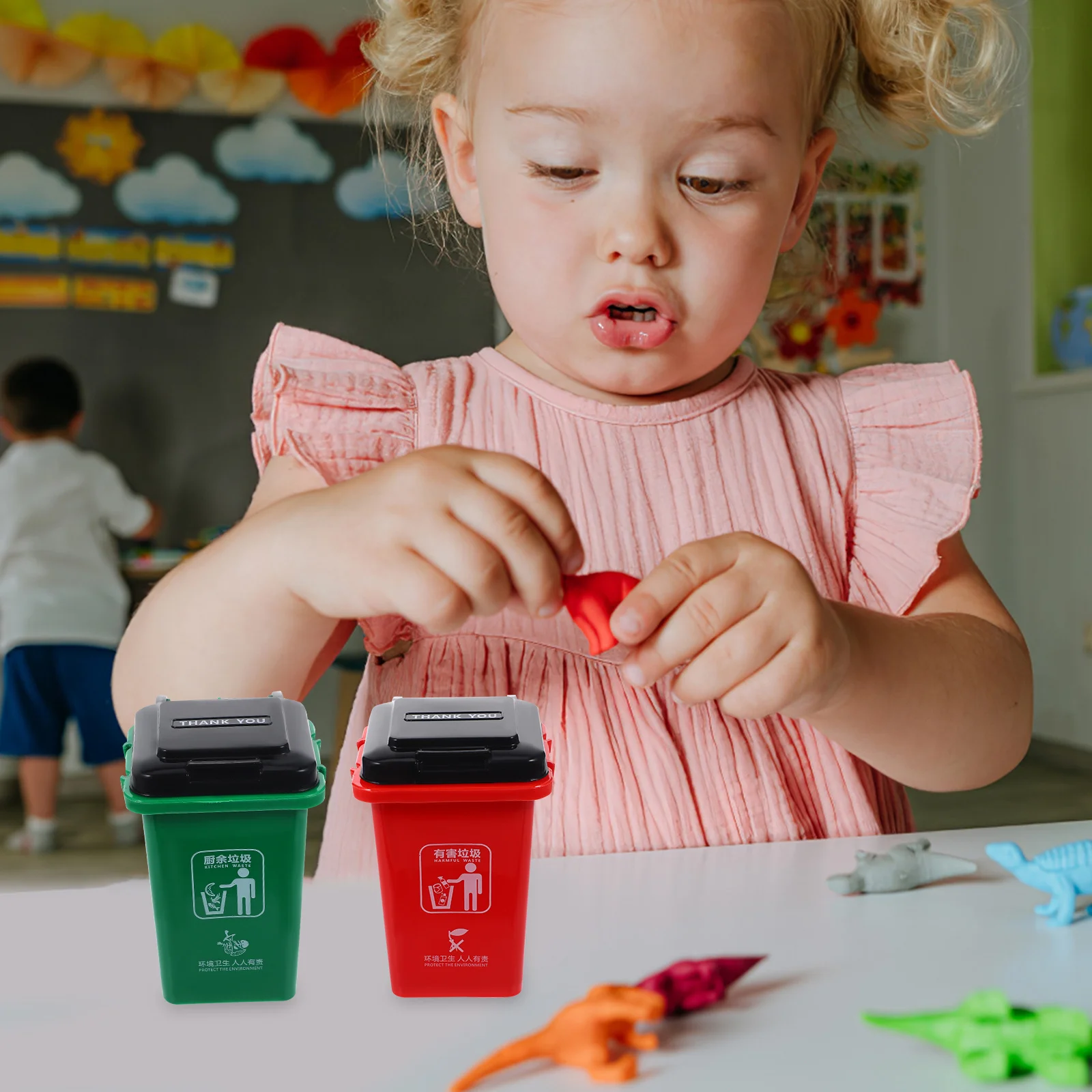 1Set Garbage Classification Game for Learning Educational Plaything Colorful Waste Sorting Puzzle Brain Development