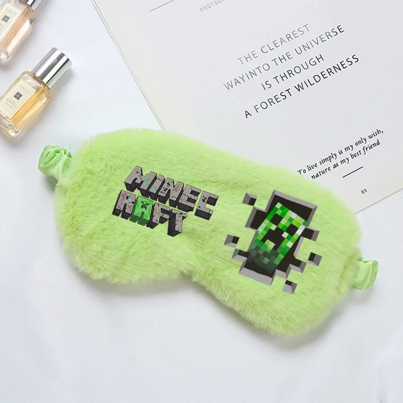 Game Theme Soft Plush Eye Masks Sleeping Mask  Minecrafted Sleeping Blindfold Eye Cover Boys Male Plush Mask Fashion Eyepatch view 4